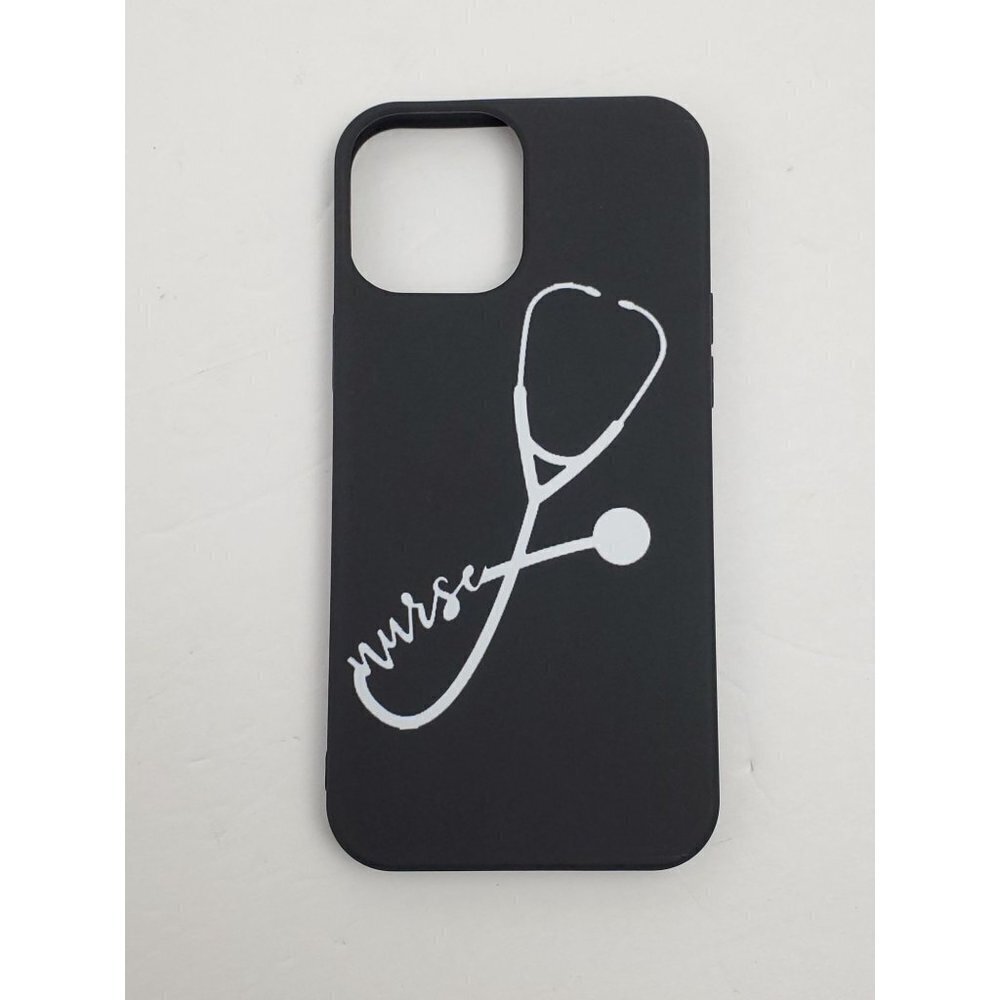 Stethoscope Nurse Black iPhone 12 Pro Max Black Phone Case Apple